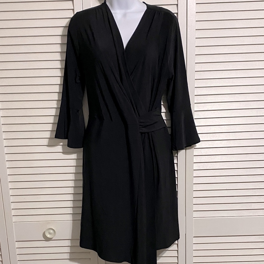 Gramergy 22 Black Women's faux Wrap Dress - Picture 2 of 9
